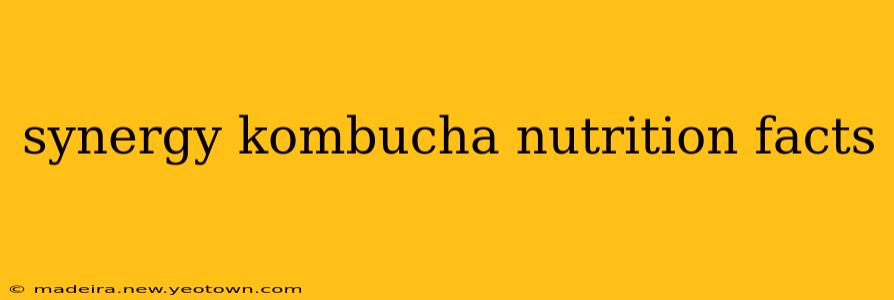 synergy kombucha nutrition facts