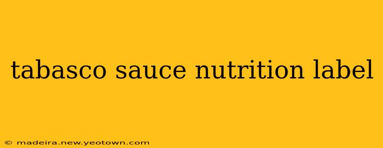 tabasco sauce nutrition label
