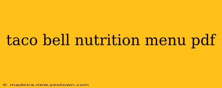 taco bell nutrition menu pdf