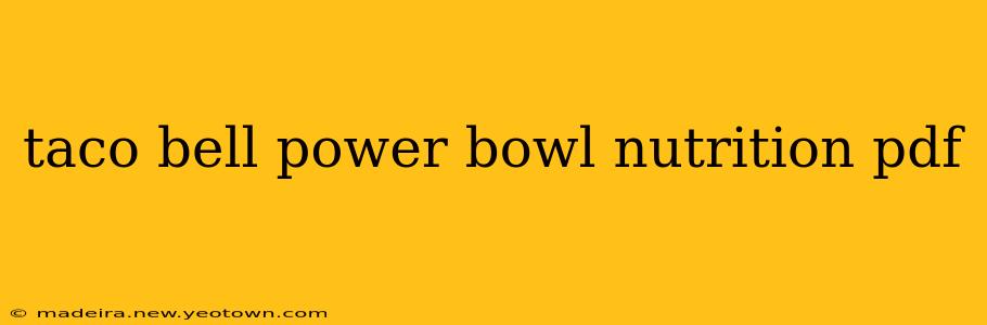 taco bell power bowl nutrition pdf