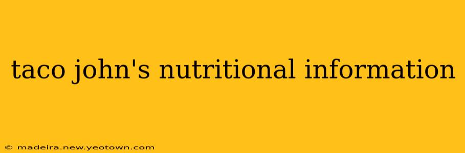 taco john's nutritional information