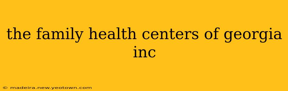 the family health centers of georgia inc