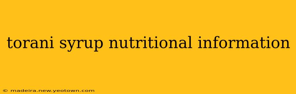 torani syrup nutritional information
