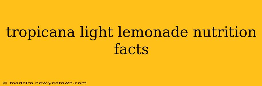 tropicana light lemonade nutrition facts