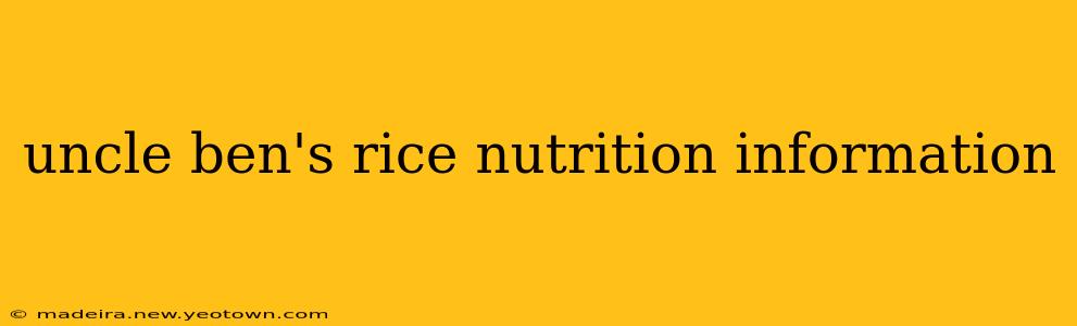 uncle ben's rice nutrition information