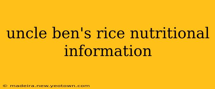 uncle ben's rice nutritional information