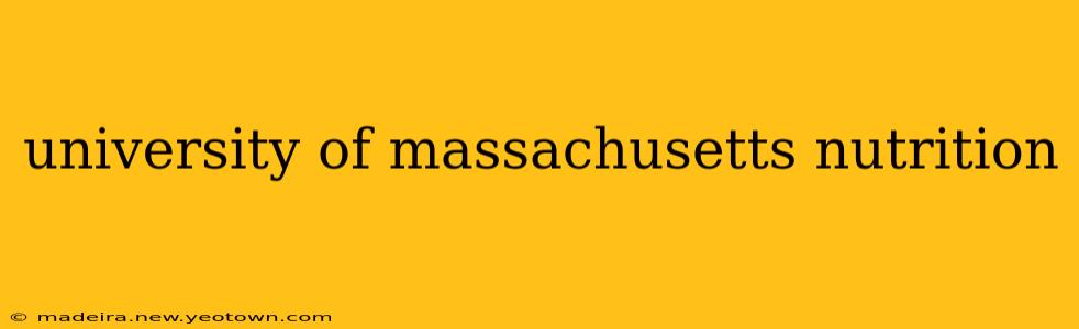 university of massachusetts nutrition