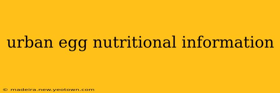 urban egg nutritional information