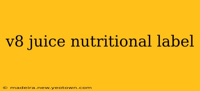 v8 juice nutritional label