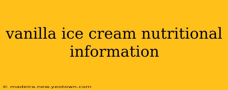 vanilla ice cream nutritional information