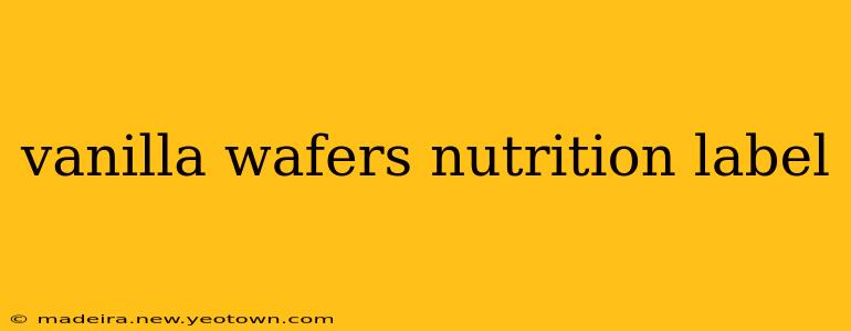 vanilla wafers nutrition label