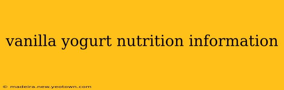 vanilla yogurt nutrition information