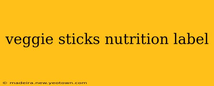 veggie sticks nutrition label
