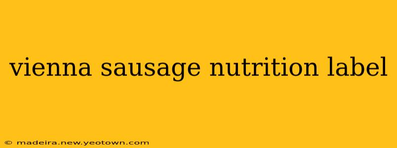vienna sausage nutrition label