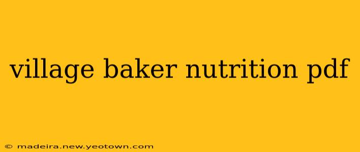 village baker nutrition pdf