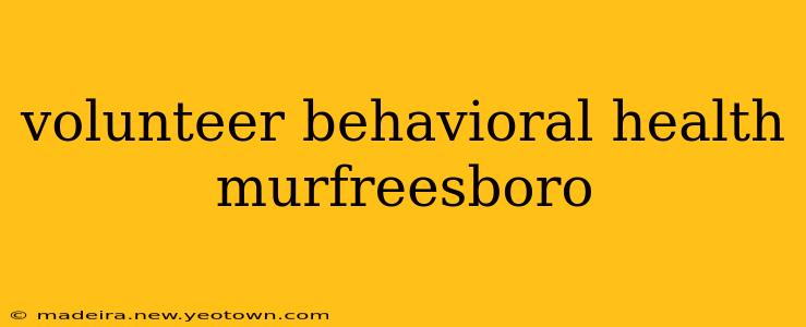 volunteer behavioral health murfreesboro