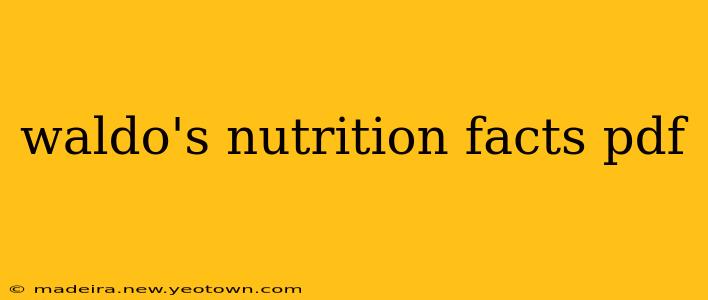waldo's nutrition facts pdf