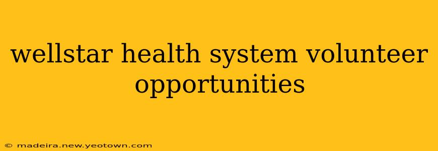 wellstar health system volunteer opportunities