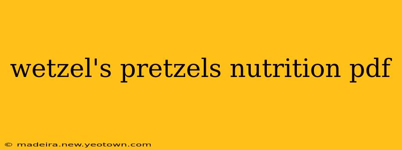 wetzel's pretzels nutrition pdf