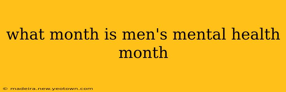 what month is men's mental health month