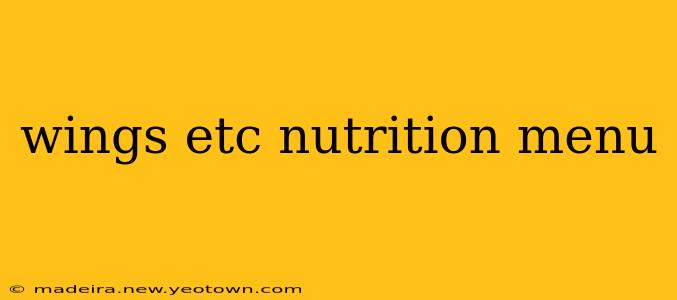 wings etc nutrition menu