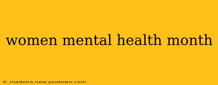 women mental health month