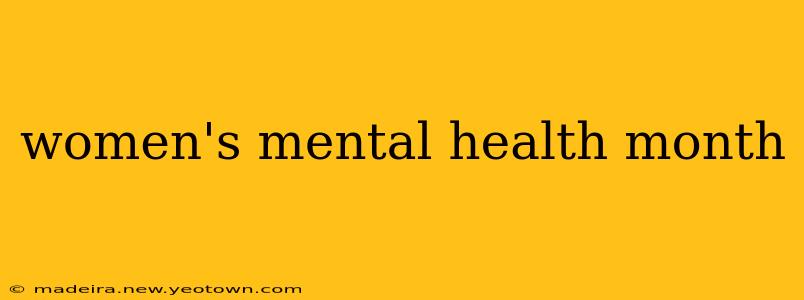 women's mental health month