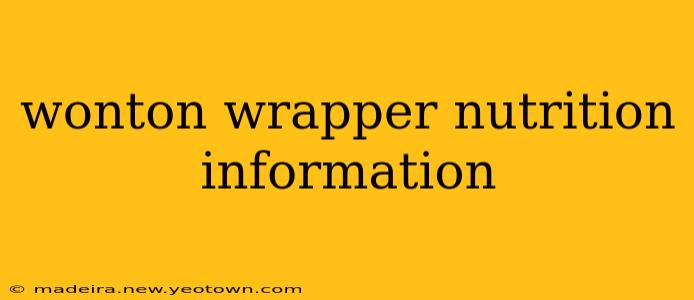 wonton wrapper nutrition information