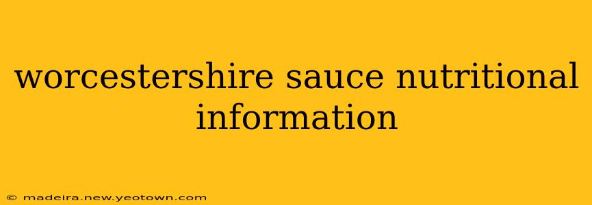 worcestershire sauce nutritional information