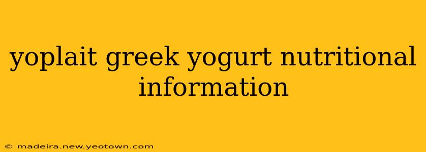 yoplait greek yogurt nutritional information