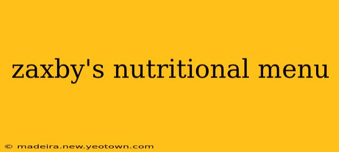 zaxby's nutritional menu